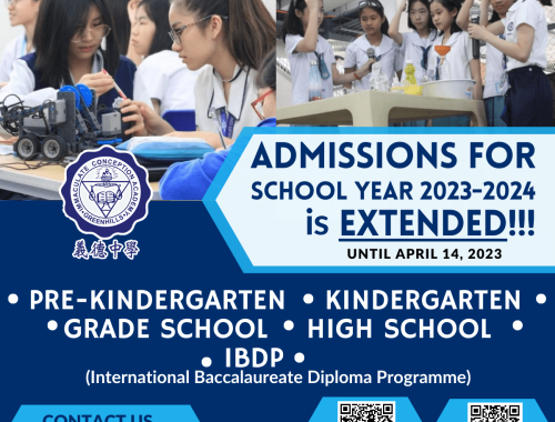 Admissions for School Year 2023 to 2024 is Extended