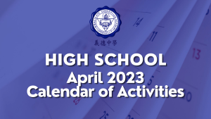 High School Calendar of Activities for April 2023