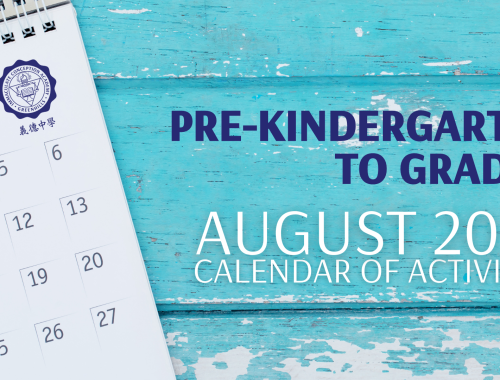 Pre-Kindergarten to Grade 1 School Calendar of Activities : August 2023